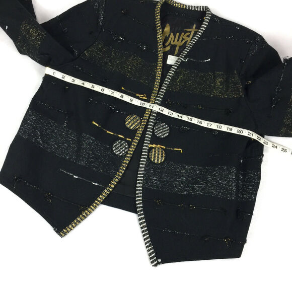 Vintage Black and Gold Women's Jacket - Picture 4 of 4